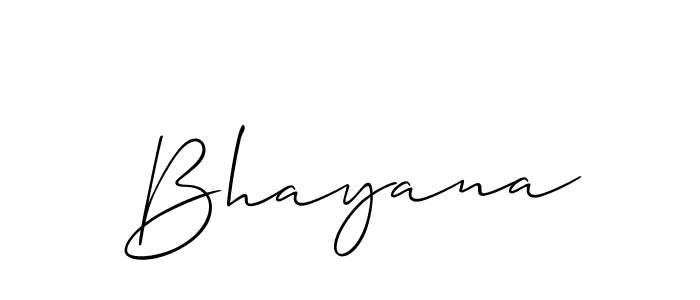 Use a signature maker to create a handwritten signature online. With this signature software, you can design (Allison_Script) your own signature for name Bhayana. Bhayana signature style 2 images and pictures png