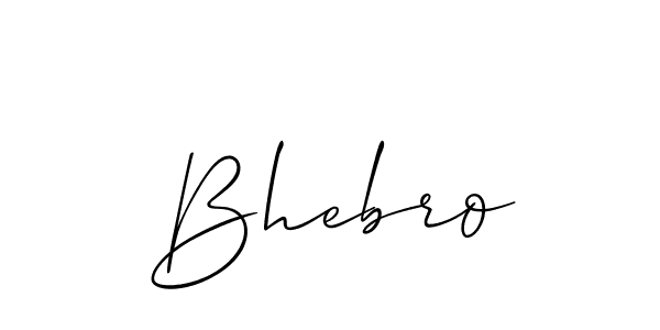 How to make Bhebro signature? Allison_Script is a professional autograph style. Create handwritten signature for Bhebro name. Bhebro signature style 2 images and pictures png