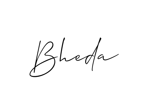 Use a signature maker to create a handwritten signature online. With this signature software, you can design (Allison_Script) your own signature for name Bheda. Bheda signature style 2 images and pictures png