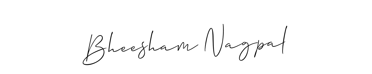 How to Draw Bheesham Nagpal signature style? Allison_Script is a latest design signature styles for name Bheesham Nagpal. Bheesham Nagpal signature style 2 images and pictures png