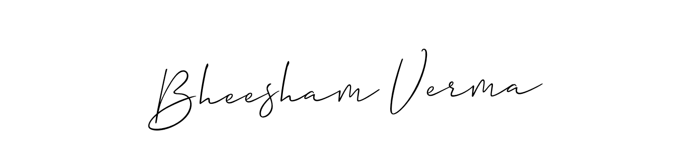 Allison_Script is a professional signature style that is perfect for those who want to add a touch of class to their signature. It is also a great choice for those who want to make their signature more unique. Get Bheesham Verma name to fancy signature for free. Bheesham Verma signature style 2 images and pictures png