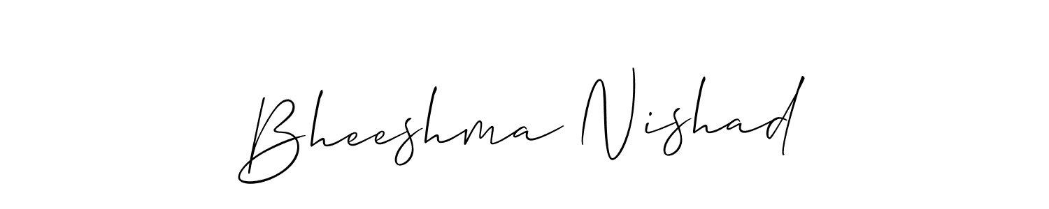 Allison_Script is a professional signature style that is perfect for those who want to add a touch of class to their signature. It is also a great choice for those who want to make their signature more unique. Get Bheeshma Nishad name to fancy signature for free. Bheeshma Nishad signature style 2 images and pictures png