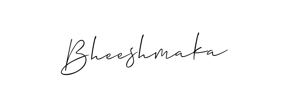 Use a signature maker to create a handwritten signature online. With this signature software, you can design (Allison_Script) your own signature for name Bheeshmaka. Bheeshmaka signature style 2 images and pictures png