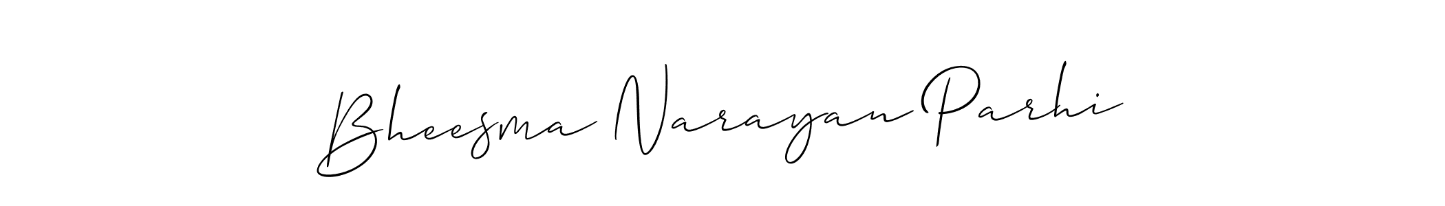 It looks lik you need a new signature style for name Bheesma Narayan Parhi. Design unique handwritten (Allison_Script) signature with our free signature maker in just a few clicks. Bheesma Narayan Parhi signature style 2 images and pictures png