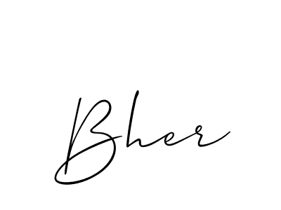 Similarly Allison_Script is the best handwritten signature design. Signature creator online .You can use it as an online autograph creator for name Bher. Bher signature style 2 images and pictures png