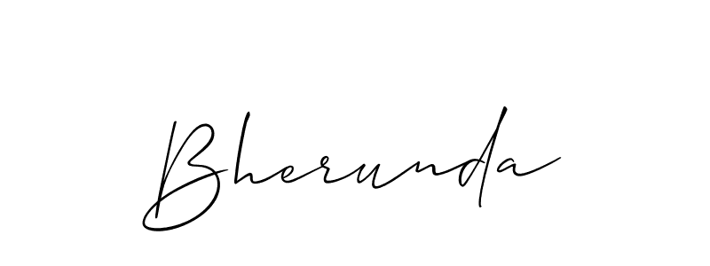 How to make Bherunda signature? Allison_Script is a professional autograph style. Create handwritten signature for Bherunda name. Bherunda signature style 2 images and pictures png
