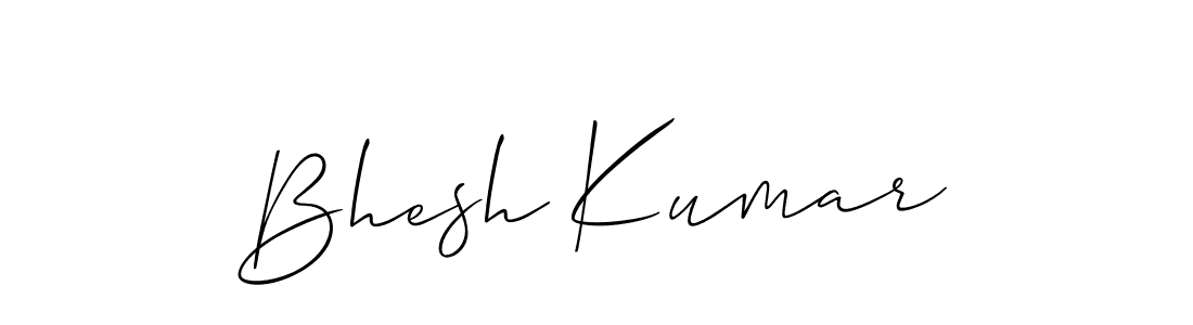 Allison_Script is a professional signature style that is perfect for those who want to add a touch of class to their signature. It is also a great choice for those who want to make their signature more unique. Get Bhesh Kumar name to fancy signature for free. Bhesh Kumar signature style 2 images and pictures png