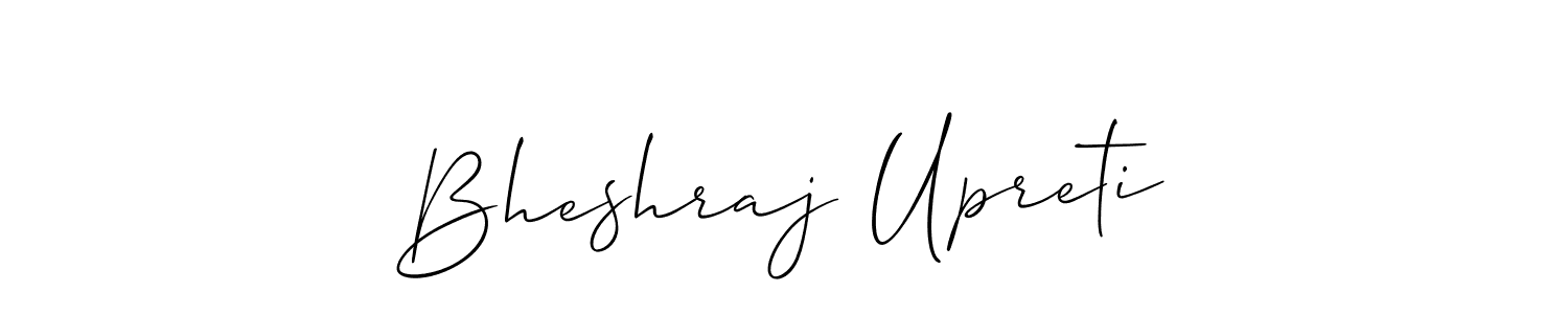 Make a short Bheshraj Upreti signature style. Manage your documents anywhere anytime using Allison_Script. Create and add eSignatures, submit forms, share and send files easily. Bheshraj Upreti signature style 2 images and pictures png