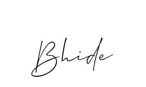 Similarly Allison_Script is the best handwritten signature design. Signature creator online .You can use it as an online autograph creator for name Bhide. Bhide signature style 2 images and pictures png