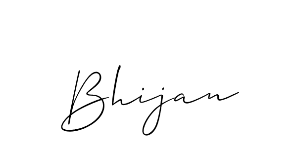 Use a signature maker to create a handwritten signature online. With this signature software, you can design (Allison_Script) your own signature for name Bhijan. Bhijan signature style 2 images and pictures png