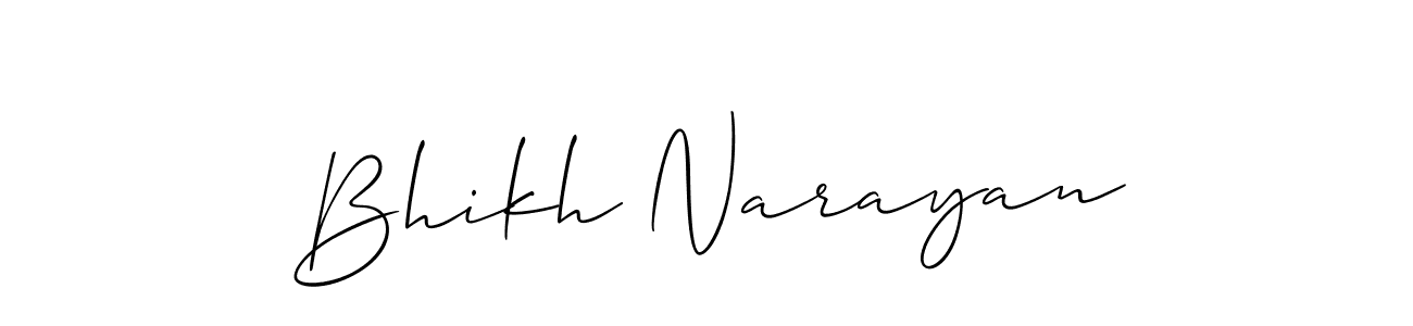 Allison_Script is a professional signature style that is perfect for those who want to add a touch of class to their signature. It is also a great choice for those who want to make their signature more unique. Get Bhikh Narayan name to fancy signature for free. Bhikh Narayan signature style 2 images and pictures png