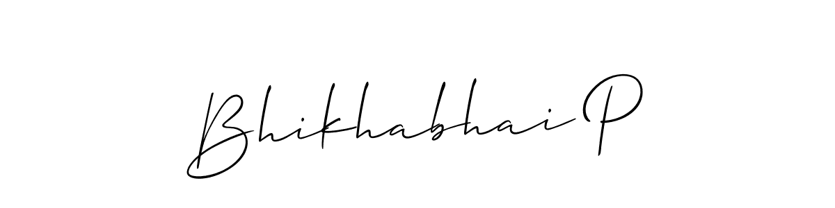 Also You can easily find your signature by using the search form. We will create Bhikhabhai P name handwritten signature images for you free of cost using Allison_Script sign style. Bhikhabhai P signature style 2 images and pictures png