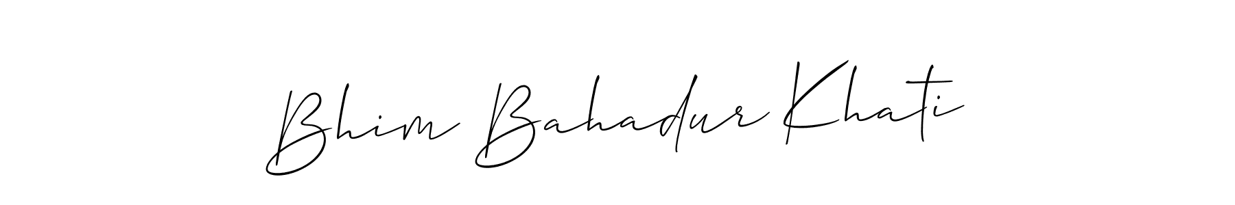 How to Draw Bhim Bahadur Khati signature style? Allison_Script is a latest design signature styles for name Bhim Bahadur Khati. Bhim Bahadur Khati signature style 2 images and pictures png