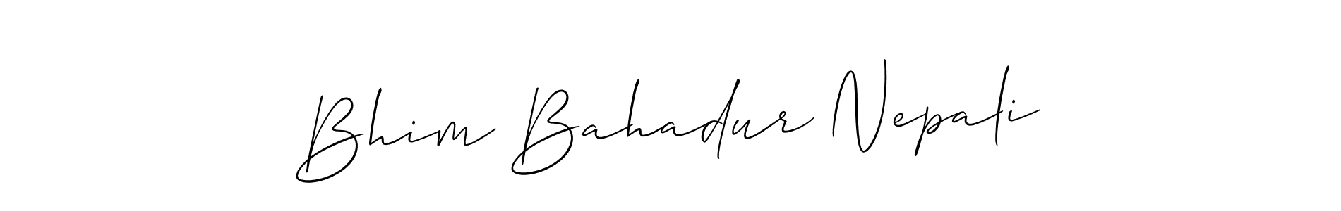 Similarly Allison_Script is the best handwritten signature design. Signature creator online .You can use it as an online autograph creator for name Bhim Bahadur Nepali. Bhim Bahadur Nepali signature style 2 images and pictures png