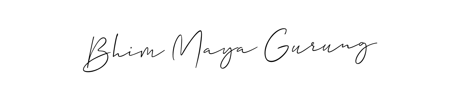 Similarly Allison_Script is the best handwritten signature design. Signature creator online .You can use it as an online autograph creator for name Bhim Maya Gurung. Bhim Maya Gurung signature style 2 images and pictures png