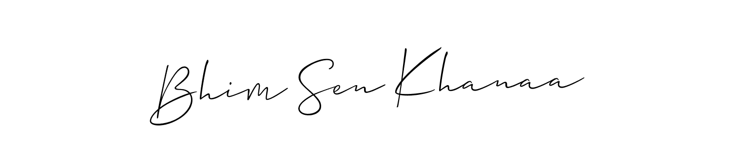 The best way (Allison_Script) to make a short signature is to pick only two or three words in your name. The name Bhim Sen Khanaa include a total of six letters. For converting this name. Bhim Sen Khanaa signature style 2 images and pictures png