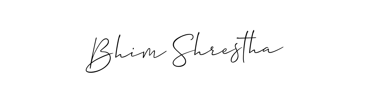 Make a beautiful signature design for name Bhim Shrestha. With this signature (Allison_Script) style, you can create a handwritten signature for free. Bhim Shrestha signature style 2 images and pictures png