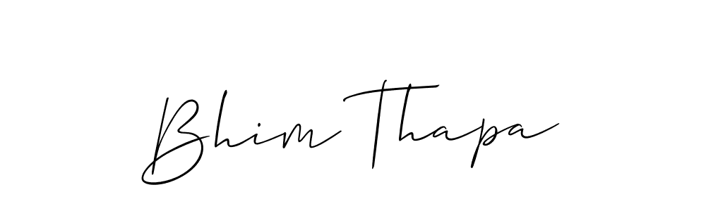 The best way (Allison_Script) to make a short signature is to pick only two or three words in your name. The name Bhim Thapa include a total of six letters. For converting this name. Bhim Thapa signature style 2 images and pictures png