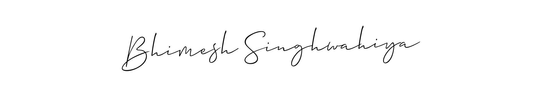 Make a beautiful signature design for name Bhimesh Singhwahiya. With this signature (Allison_Script) style, you can create a handwritten signature for free. Bhimesh Singhwahiya signature style 2 images and pictures png