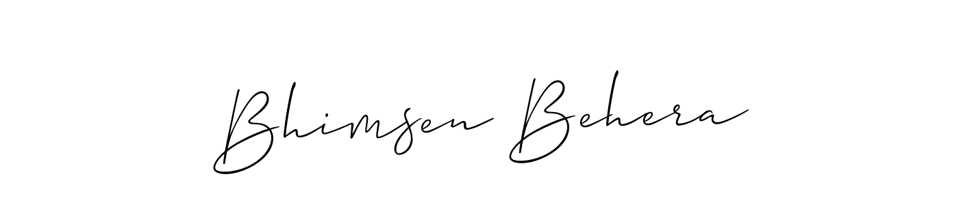 Create a beautiful signature design for name Bhimsen Behera. With this signature (Allison_Script) fonts, you can make a handwritten signature for free. Bhimsen Behera signature style 2 images and pictures png