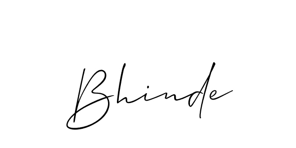 Create a beautiful signature design for name Bhinde. With this signature (Allison_Script) fonts, you can make a handwritten signature for free. Bhinde signature style 2 images and pictures png