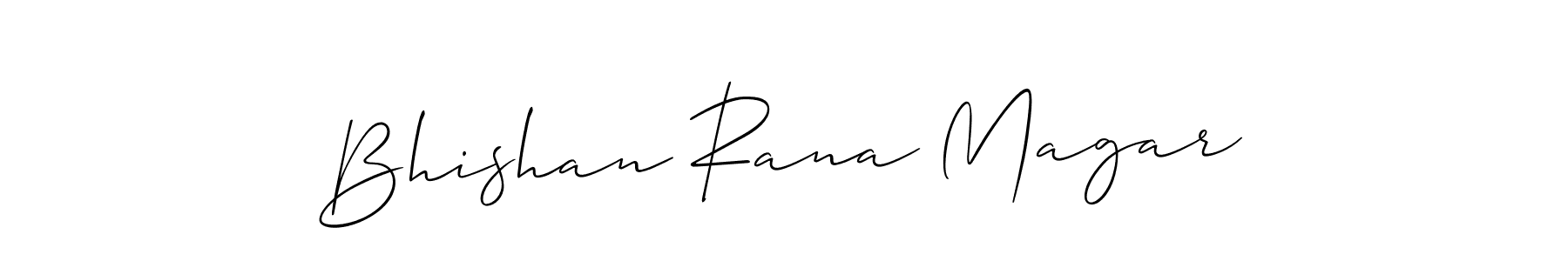 You should practise on your own different ways (Allison_Script) to write your name (Bhishan Rana Magar) in signature. don't let someone else do it for you. Bhishan Rana Magar signature style 2 images and pictures png