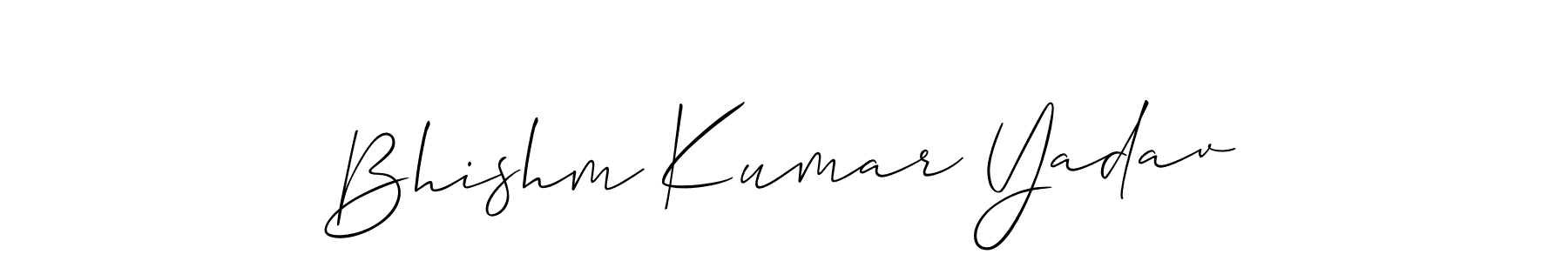 Make a beautiful signature design for name Bhishm Kumar Yadav. With this signature (Allison_Script) style, you can create a handwritten signature for free. Bhishm Kumar Yadav signature style 2 images and pictures png