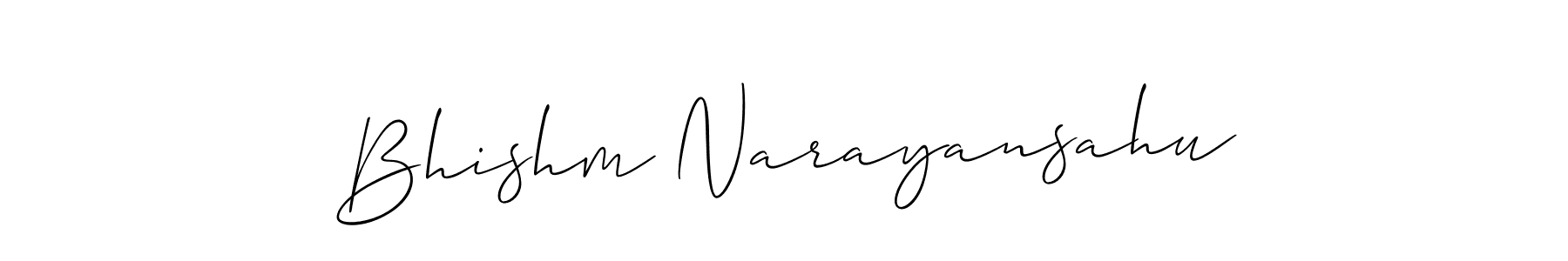 How to Draw Bhishm Narayansahu signature style? Allison_Script is a latest design signature styles for name Bhishm Narayansahu. Bhishm Narayansahu signature style 2 images and pictures png