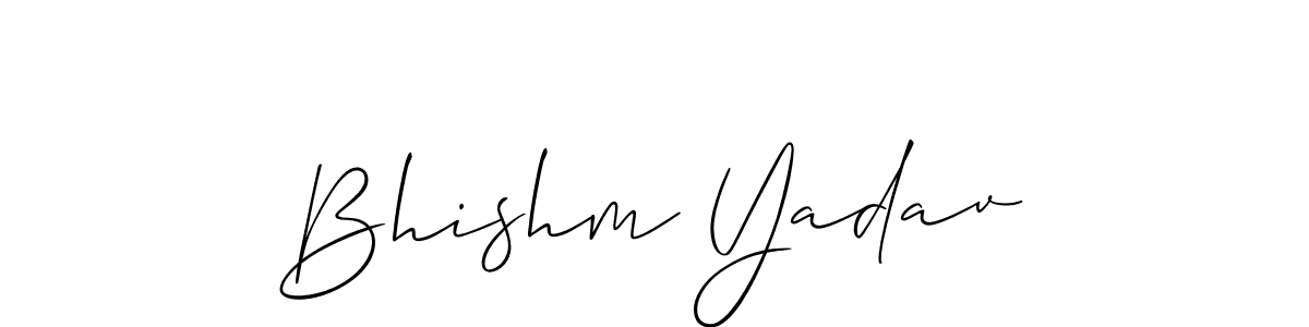 Use a signature maker to create a handwritten signature online. With this signature software, you can design (Allison_Script) your own signature for name Bhishm Yadav. Bhishm Yadav signature style 2 images and pictures png