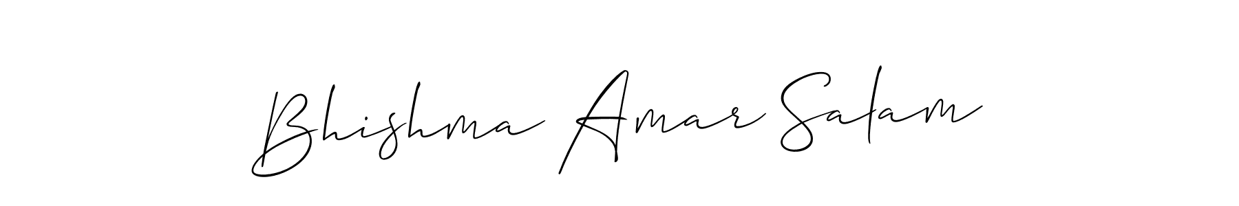 It looks lik you need a new signature style for name Bhishma Amar Salam. Design unique handwritten (Allison_Script) signature with our free signature maker in just a few clicks. Bhishma Amar Salam signature style 2 images and pictures png