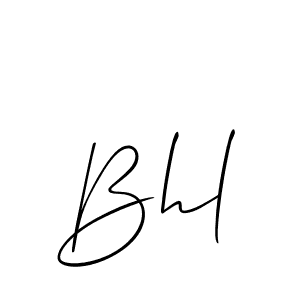 Create a beautiful signature design for name Bhl. With this signature (Allison_Script) fonts, you can make a handwritten signature for free. Bhl signature style 2 images and pictures png