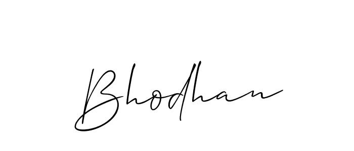 Allison_Script is a professional signature style that is perfect for those who want to add a touch of class to their signature. It is also a great choice for those who want to make their signature more unique. Get Bhodhan name to fancy signature for free. Bhodhan signature style 2 images and pictures png