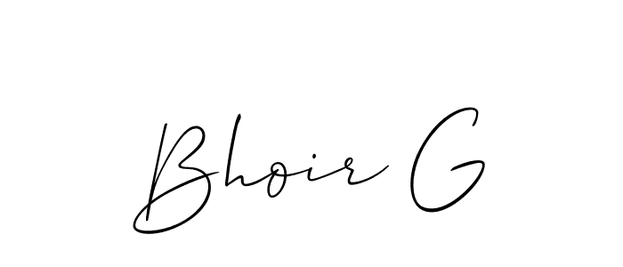 How to make Bhoir G name signature. Use Allison_Script style for creating short signs online. This is the latest handwritten sign. Bhoir G signature style 2 images and pictures png