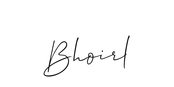 Design your own signature with our free online signature maker. With this signature software, you can create a handwritten (Allison_Script) signature for name Bhoirl. Bhoirl signature style 2 images and pictures png