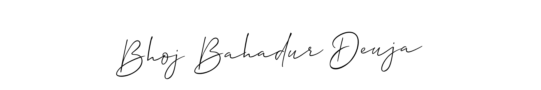 Allison_Script is a professional signature style that is perfect for those who want to add a touch of class to their signature. It is also a great choice for those who want to make their signature more unique. Get Bhoj Bahadur Deuja name to fancy signature for free. Bhoj Bahadur Deuja signature style 2 images and pictures png