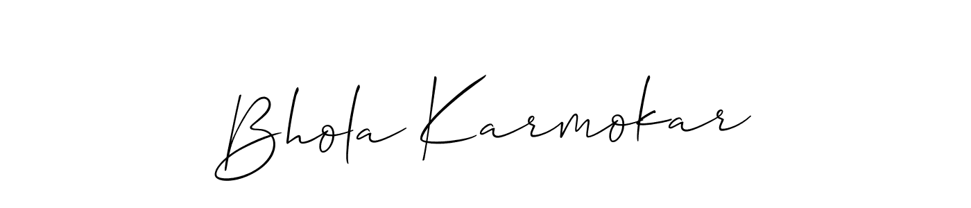 You should practise on your own different ways (Allison_Script) to write your name (Bhola Karmokar) in signature. don't let someone else do it for you. Bhola Karmokar signature style 2 images and pictures png