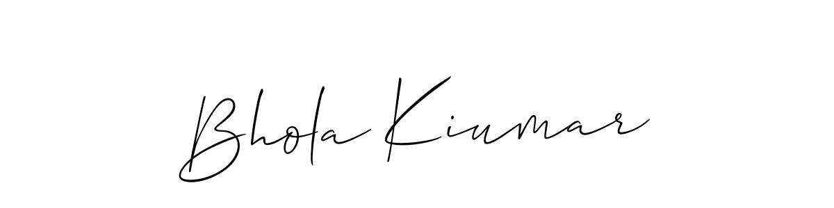 Also we have Bhola Kiumar name is the best signature style. Create professional handwritten signature collection using Allison_Script autograph style. Bhola Kiumar signature style 2 images and pictures png