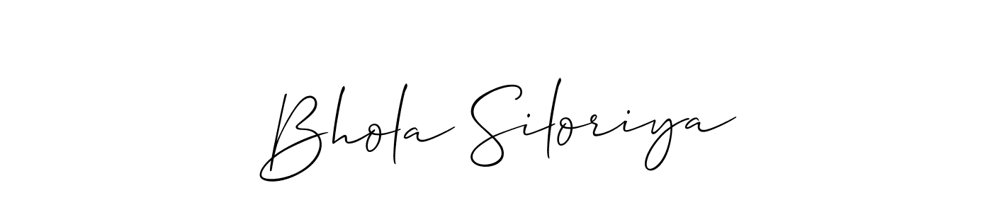 Use a signature maker to create a handwritten signature online. With this signature software, you can design (Allison_Script) your own signature for name Bhola Siloriya. Bhola Siloriya signature style 2 images and pictures png