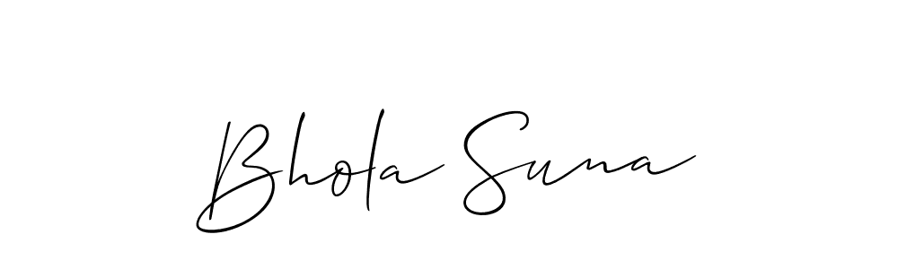 Bhola Suna stylish signature style. Best Handwritten Sign (Allison_Script) for my name. Handwritten Signature Collection Ideas for my name Bhola Suna. Bhola Suna signature style 2 images and pictures png