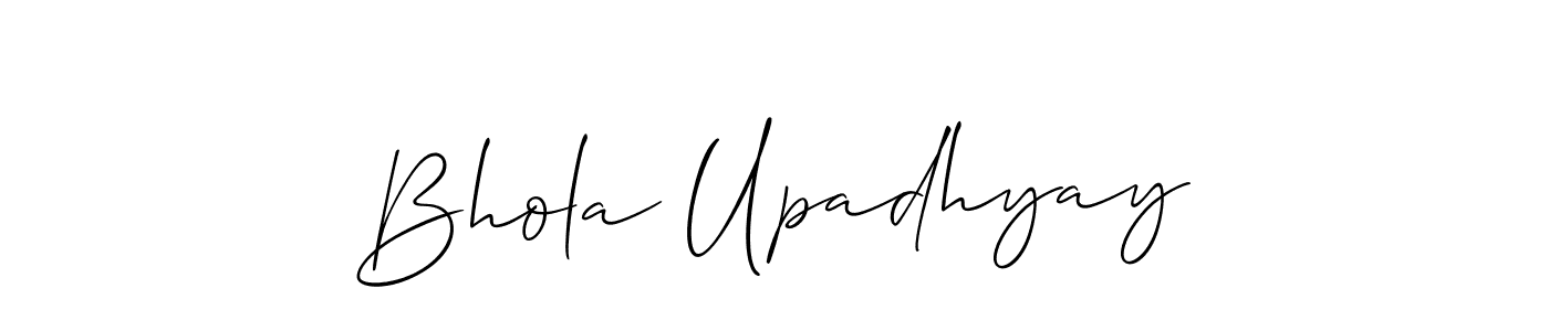 The best way (Allison_Script) to make a short signature is to pick only two or three words in your name. The name Bhola Upadhyay include a total of six letters. For converting this name. Bhola Upadhyay signature style 2 images and pictures png
