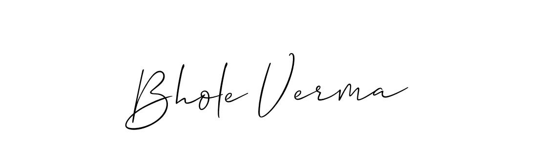 Make a beautiful signature design for name Bhole Verma. With this signature (Allison_Script) style, you can create a handwritten signature for free. Bhole Verma signature style 2 images and pictures png