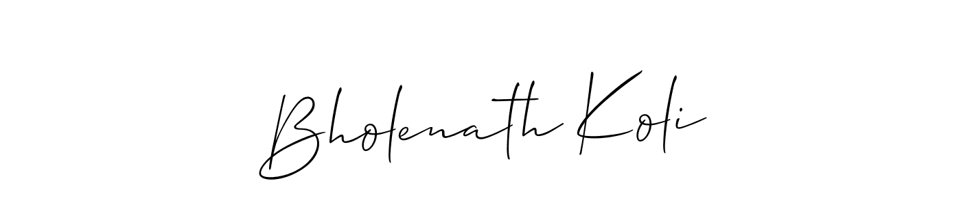 The best way (Allison_Script) to make a short signature is to pick only two or three words in your name. The name Bholenath Koli include a total of six letters. For converting this name. Bholenath Koli signature style 2 images and pictures png