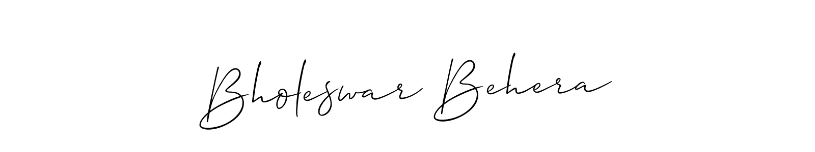It looks lik you need a new signature style for name Bholeswar Behera. Design unique handwritten (Allison_Script) signature with our free signature maker in just a few clicks. Bholeswar Behera signature style 2 images and pictures png