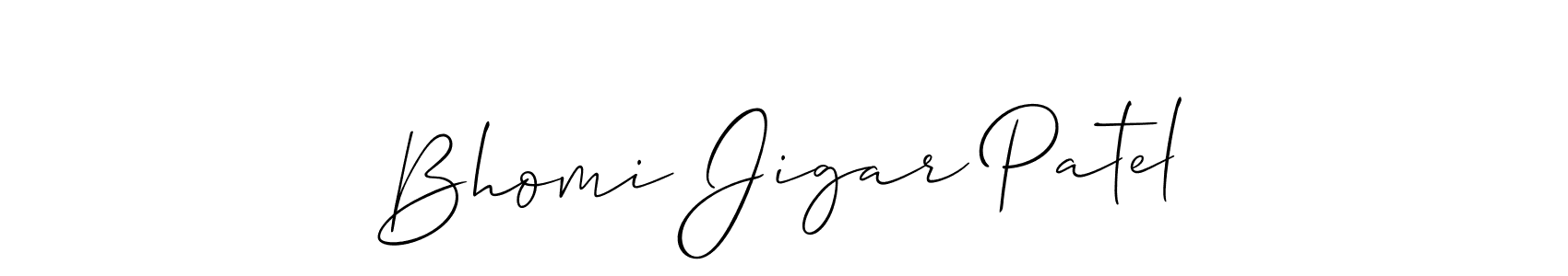 How to Draw Bhomi Jigar Patel signature style? Allison_Script is a latest design signature styles for name Bhomi Jigar Patel. Bhomi Jigar Patel signature style 2 images and pictures png