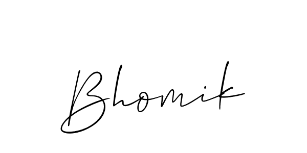 The best way (Allison_Script) to make a short signature is to pick only two or three words in your name. The name Bhomik include a total of six letters. For converting this name. Bhomik signature style 2 images and pictures png