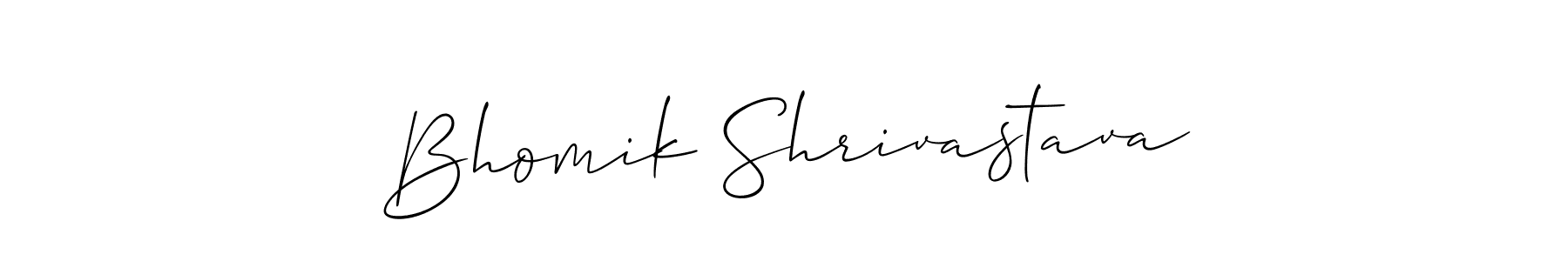 Create a beautiful signature design for name Bhomik Shrivastava. With this signature (Allison_Script) fonts, you can make a handwritten signature for free. Bhomik Shrivastava signature style 2 images and pictures png