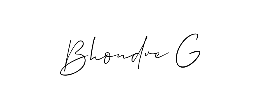 Bhondve G stylish signature style. Best Handwritten Sign (Allison_Script) for my name. Handwritten Signature Collection Ideas for my name Bhondve G. Bhondve G signature style 2 images and pictures png