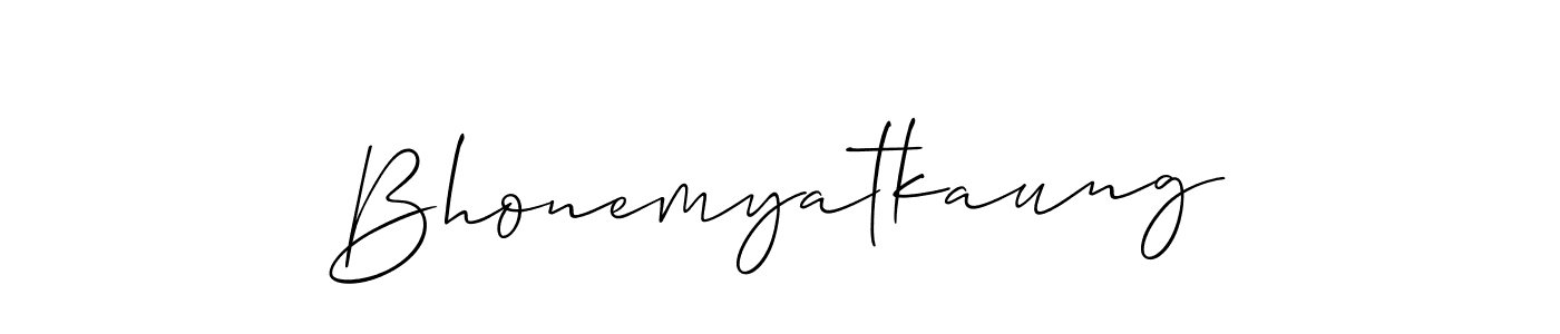 Design your own signature with our free online signature maker. With this signature software, you can create a handwritten (Allison_Script) signature for name Bhonemyatkaung. Bhonemyatkaung signature style 2 images and pictures png