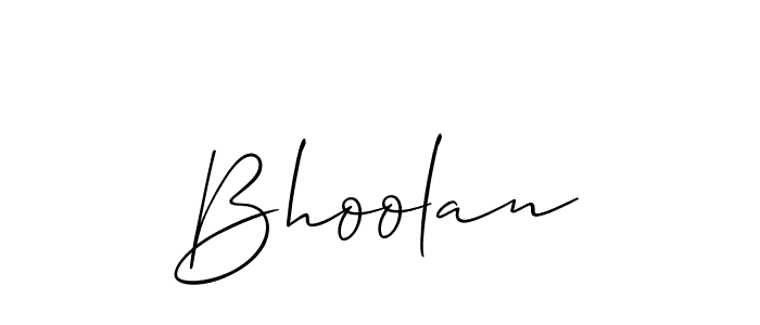 Make a beautiful signature design for name Bhoolan. With this signature (Allison_Script) style, you can create a handwritten signature for free. Bhoolan signature style 2 images and pictures png