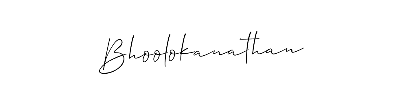 Create a beautiful signature design for name Bhoolokanathan. With this signature (Allison_Script) fonts, you can make a handwritten signature for free. Bhoolokanathan signature style 2 images and pictures png